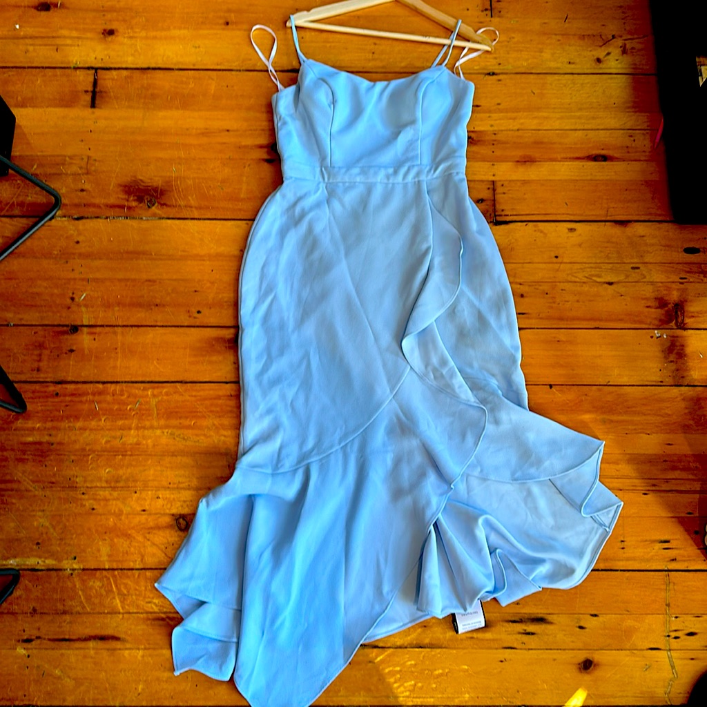 [Nwt] Bloomingdale’s Aqua Formal Blue Dress (Size 8)